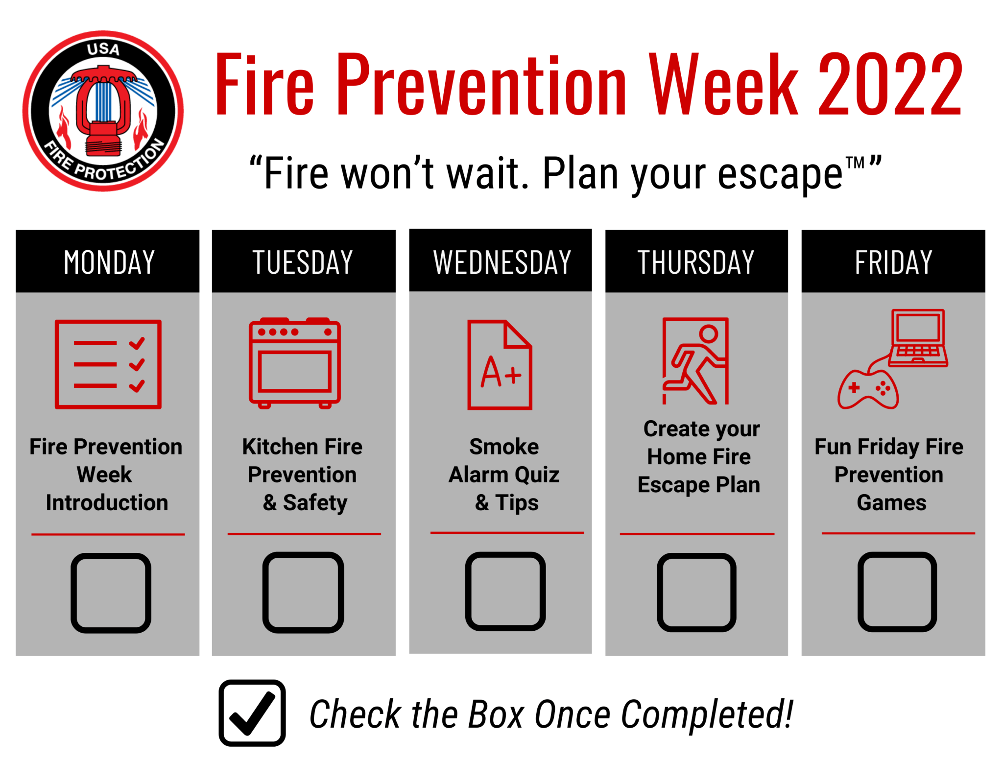 Fire Prevention Week 2022 USAFP